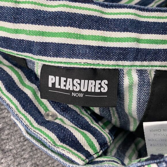 Pleasures Now Jeans Mens 30x28 Striped Mid Rise Straight Casual Stretch Denim - Picture 7 of 12